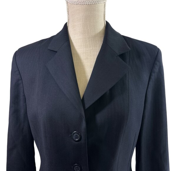 RJ Classics Ladies Herringbone Jacket Navy Blue Sz 8R Riding Equestrian - Picture 2 of 15